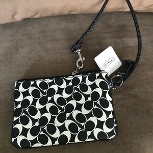 Coach Black and White Signature Clutch